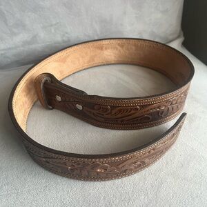 Circle Y leather belt‎ brown cowboy cowgirl